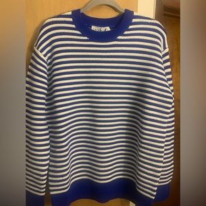 CALVINLUO Blue Wool Sweater, Brand New Never Worn, Size Large